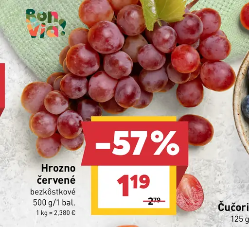 Hrozno červené bezkôstkové