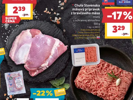 Chute Slovenska mäsový prípravok z bravčového mäsa mletý