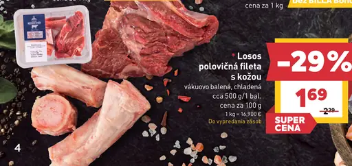 Losos polovičná fileta s kožou, chladená