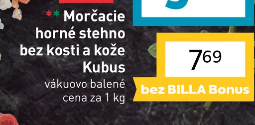 Kubus morčacie horné stehno bez kosti a kože vákuovo balené