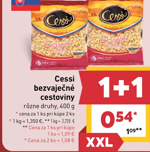 Cessi bezvaječné cestoviny rôzne druhy