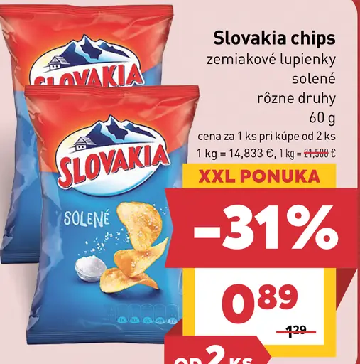 Slovakia Vrúbky zemiakové lupienky rôzne druhy