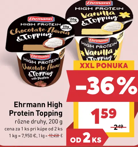 Ehrmann High Protein Topping rôzne druhy
