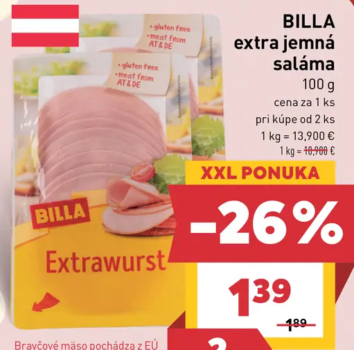 BILLA extra jemná saláma