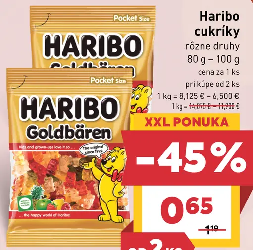 Haribo Želé cukríky rôzne druhy