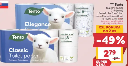 Tento toaletný papier 3-vrstvový