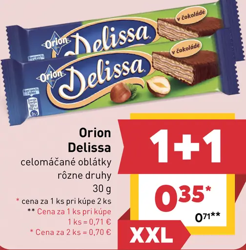 Orion Delissa celomáčané oblátky rôzne druhy