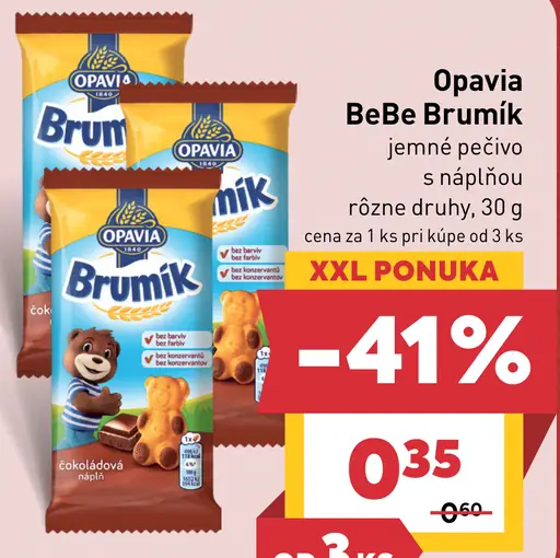 Opavia BeBe Brumík jemné pečivo s náplňou