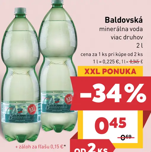 Baldovská ochutená minerálna voda rôzne druhy