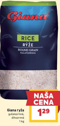 Giana ryža guľatozrnná, dlhozrnná
