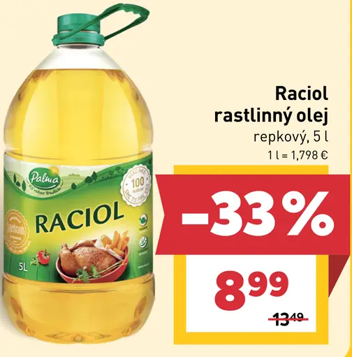 Raciol rastlinný olej