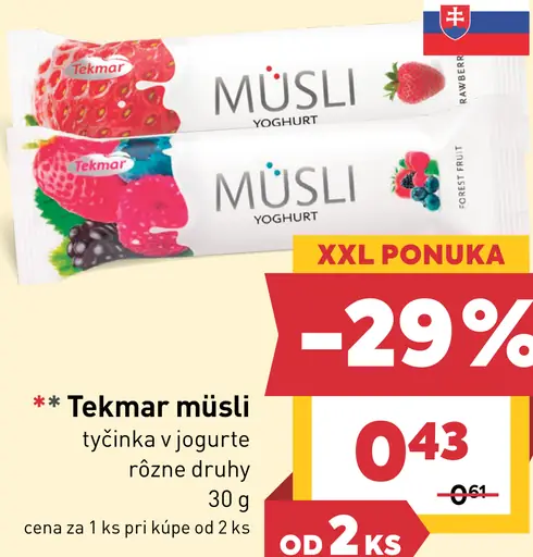 Tekmar müsli tyčinka jogurt