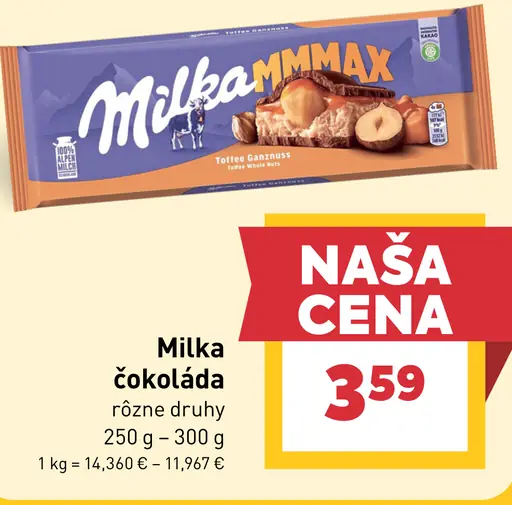 Milka Mliečna čokoláda