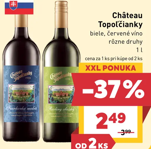 Château Topoľčianky ročníkový výber biele červené víno