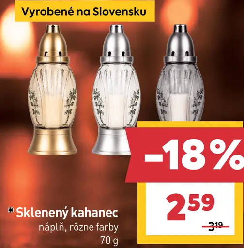 Sklenený kahanec, rôzne farby