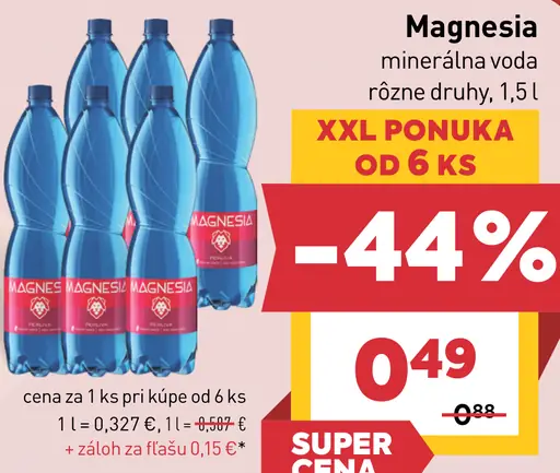 Magnesia minerálna voda rôzne druhy