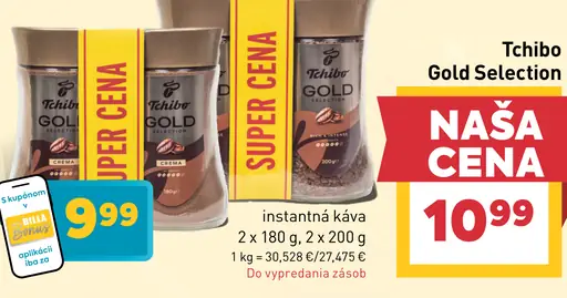 Tchibo Gold Selection instantná káva 2 × 180 g alebo 2 × 200 g