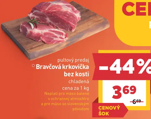 Bravčová krkovička bez kosti, plátky
