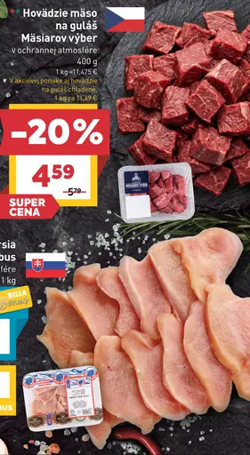 Mäsiarov výber hovädzie mäso na guláš