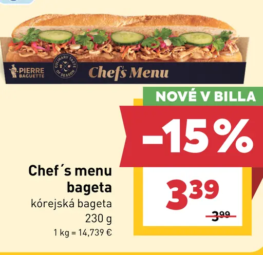 Chef’s menu bageta kórejská