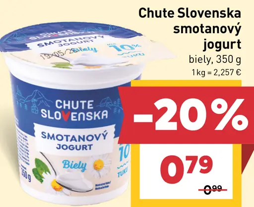 Chute Slovenska smotanový jogurt biely
