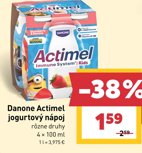 Danone Actimel jogurtový nápoj rôzne druhy