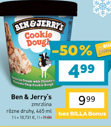 Ben & Jerry's zmrzlina Cookie Dough, rôzne druhy