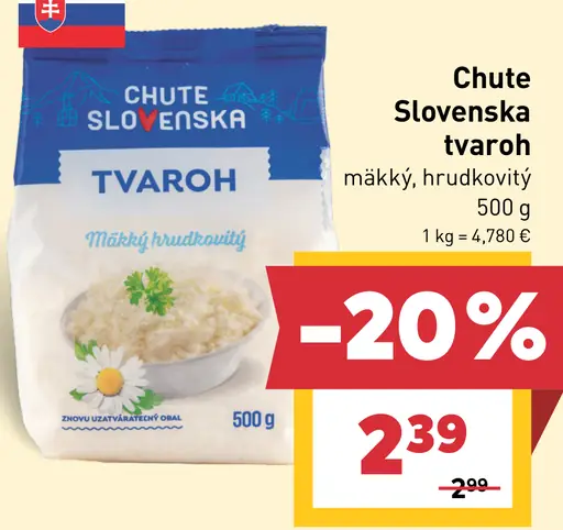 Chute Slovenska tvaroh mäkký hrudkovitý
