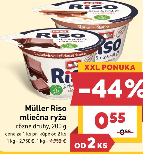 Müller Riso mliečna ryža rôzne druhy