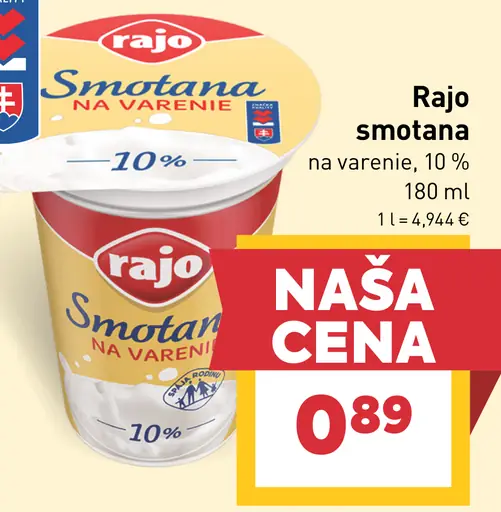 Rajo Smotana na varenie