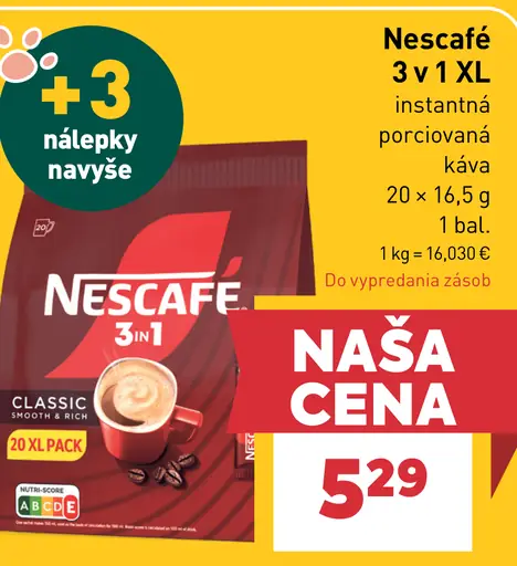 Nescafé 3 v 1 instantná porciovaná káva Classic