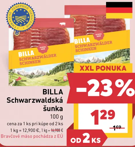 BILLA Schwarzwaldská šunka