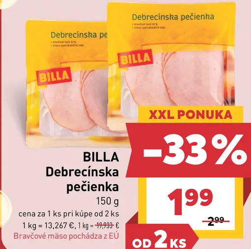 BILLA Debrecínska pečienka