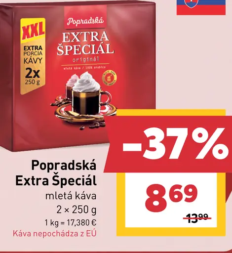 Popradská Extra špeciál originál mletá káva