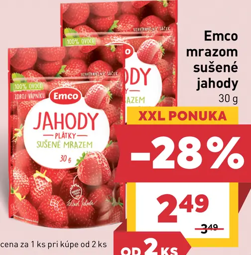 Emco jahody sušené mrazom plátky