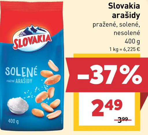 Slovakia Solené pražené arašidy