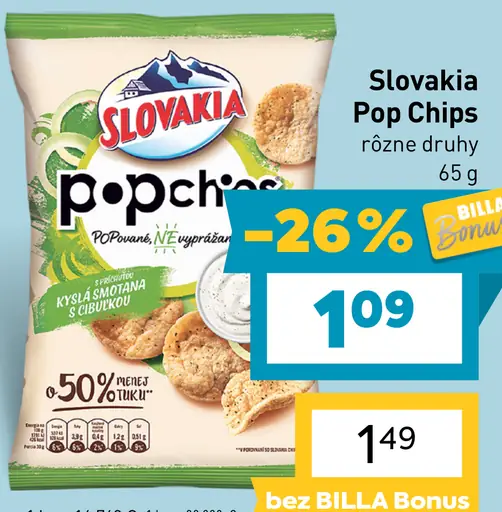 Slovakia Pop Chips rôzne druhy