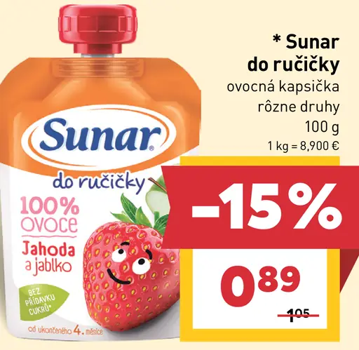 Sunar do ručičky jablko ovocná kapsička