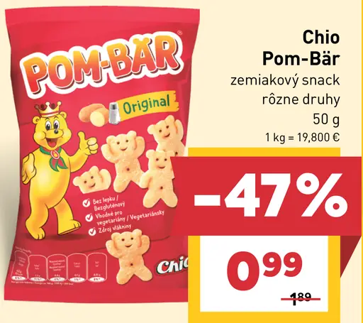 Chio Pom-Bär zemiakový snack