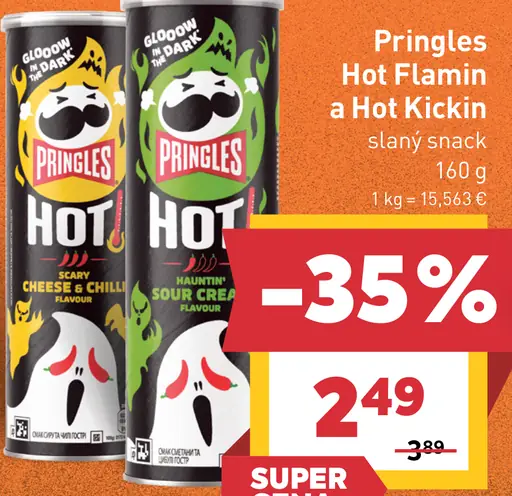 Pringles Hot Flamin Scary Cheese plechovka