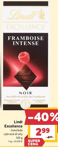 Lindt Excellence Framboise Intense čokoláda