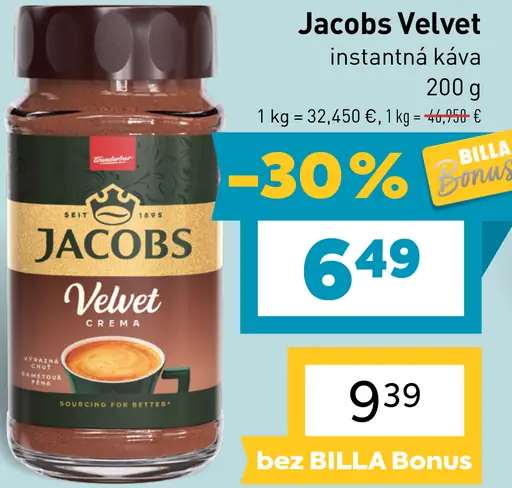 Jacobs Velvet Crema rozpustná káva