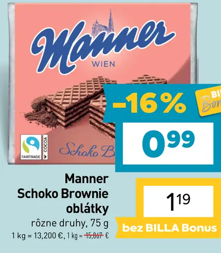 Manner Schoko Brownie oblátky – rôzne druhy