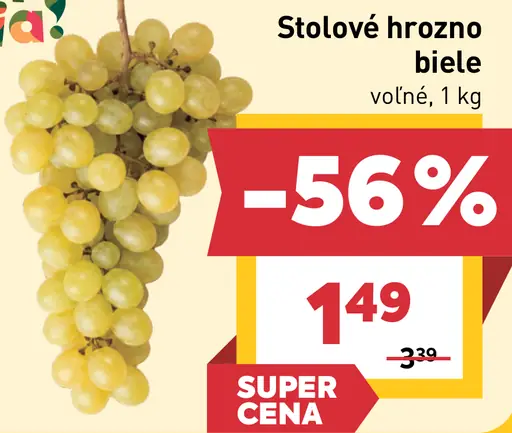 Stolové hrozno biele