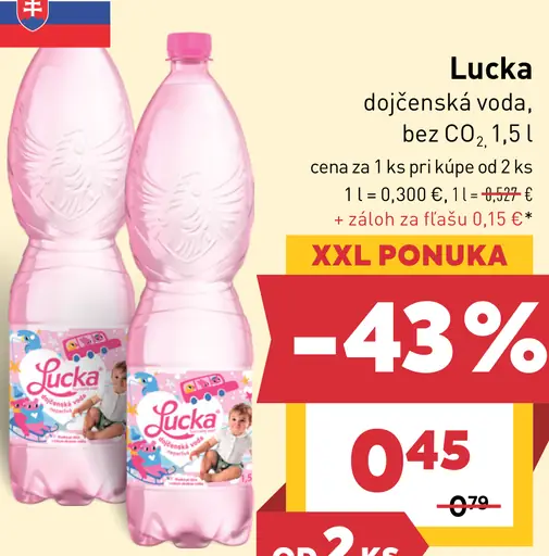 Lucka dojčenská voda bez CO₂