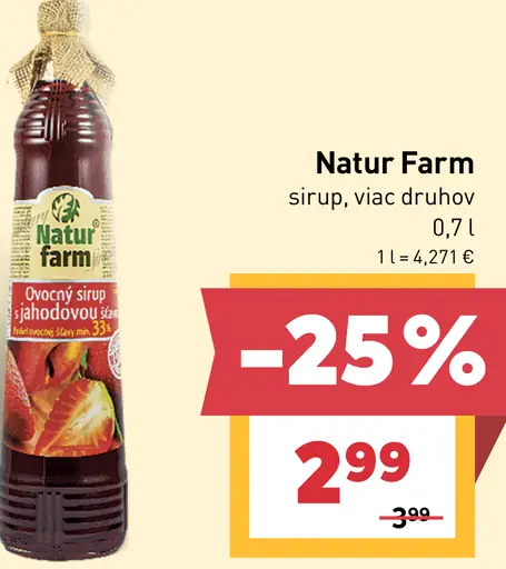 Natur Farm Ovocný sirup príchuť baza