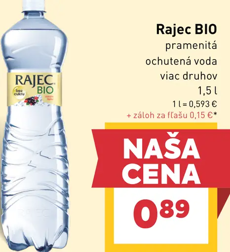 Rajec BIO pramenitá voda ochutená