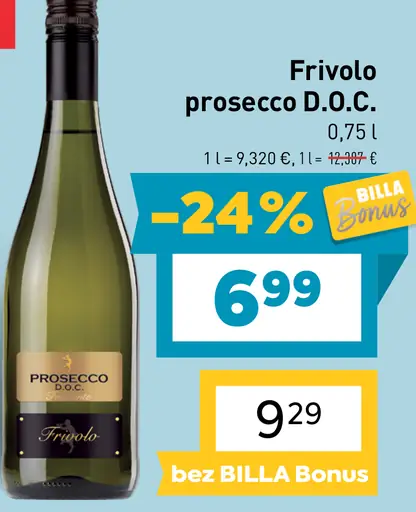 Frivolo prosecco D.O.C. bez BILLA Bonus