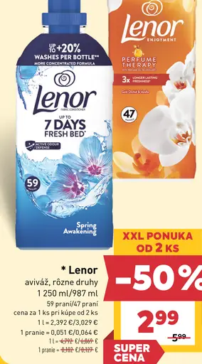 Lenor aviváž rôzne druhy