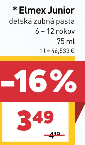 elmex® Junior detská zubná pasta pre deti od 6 do 12 rokov